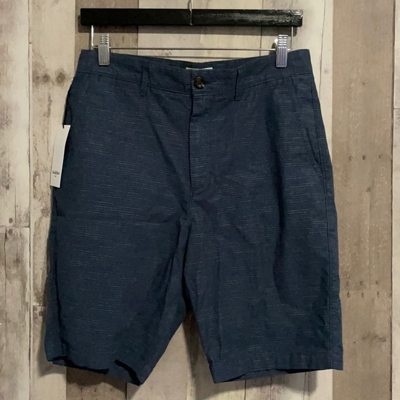 New Flat Front Blue Striped Linden Chino Short 30” - Picture 2 of 6